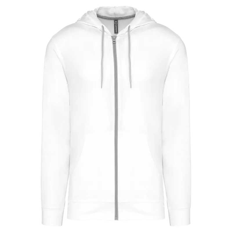 Licht katoenen sweatvest met capuchon in White
