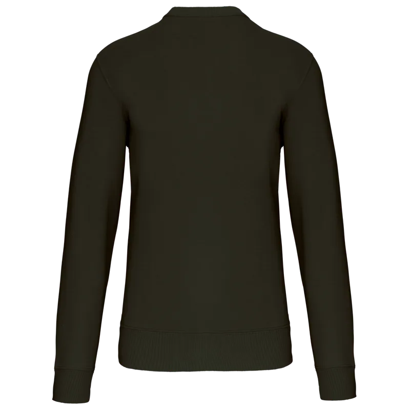 Sweater met ronde hals in Dark Khaki, achterkant