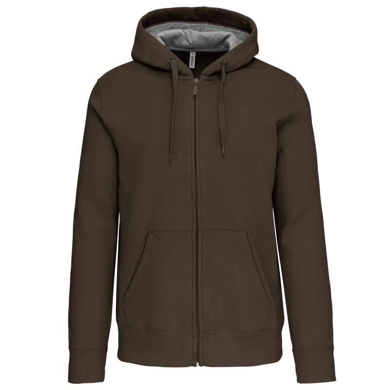 Sweatvest met capuchon in Dark Khaki