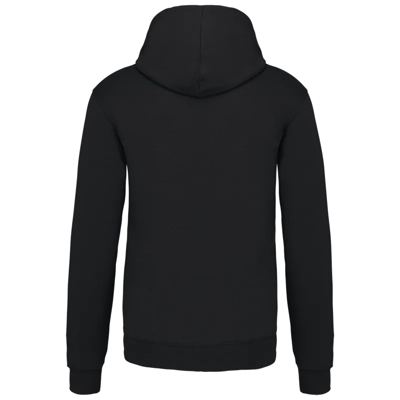 Sweater met contrasterende capuchon in Black / Fine Grey, achterkant