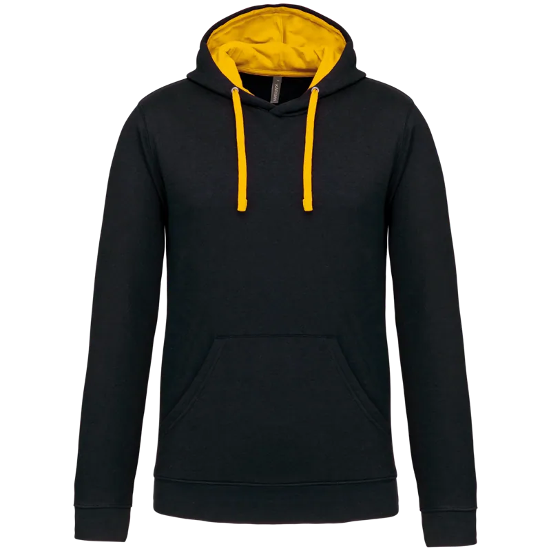 Sweater met contrasterende capuchon in Black / Yellow