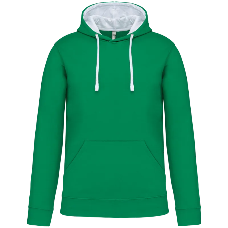 Sweater met contrasterende capuchon in Light Kelly Green / White