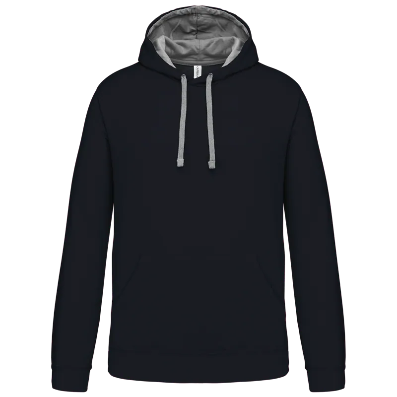 Sweater met contrasterende capuchon in Navy / Fine Grey