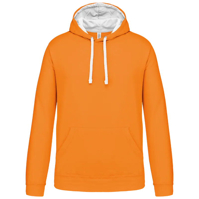 Sweater met contrasterende capuchon in Orange / White