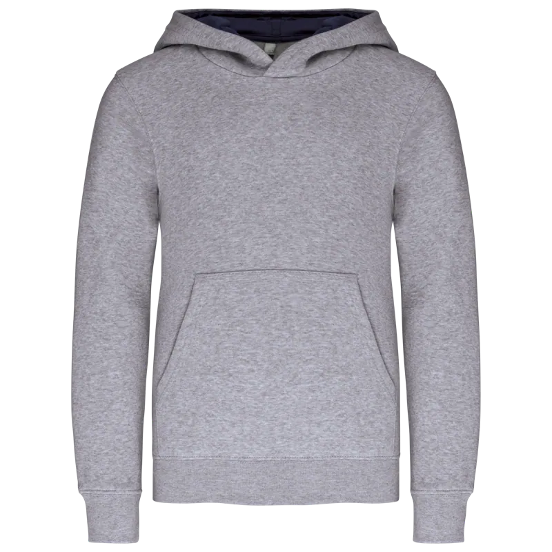 Kinder Sweater met gecontrasteerde capuchon in Oxford Grey / Navy