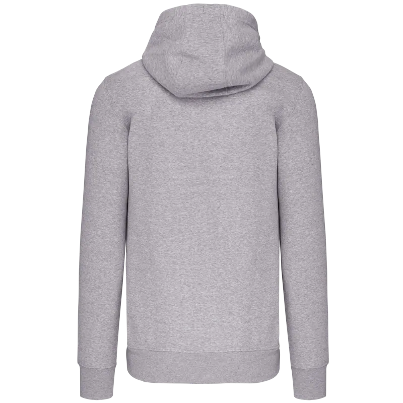 Hooded Sweater Met Rits in Oxford Grey, achterkant