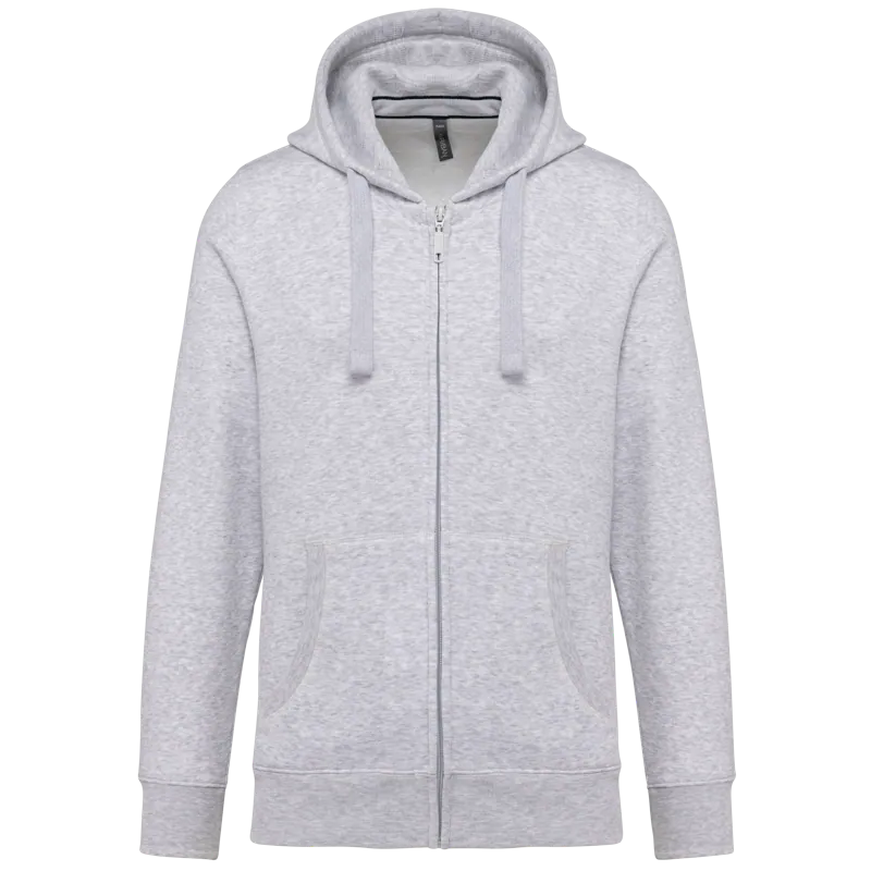 Hooded Sweater Met Rits in Ash Heather