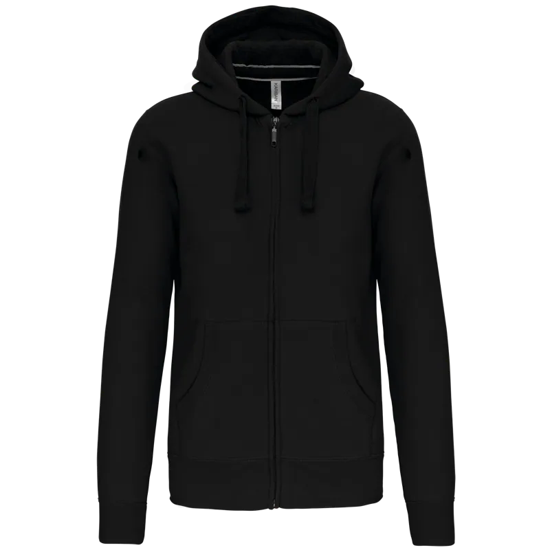 Hooded Sweater Met Rits in Black