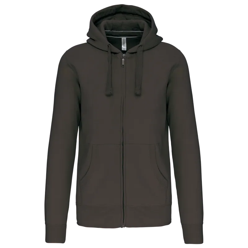 Hooded Sweater Met Rits in Dark Grey