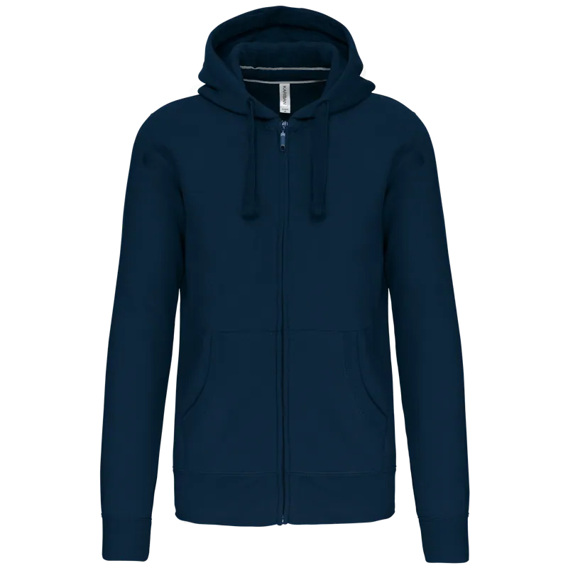 Hooded Sweater Met Rits in Navy