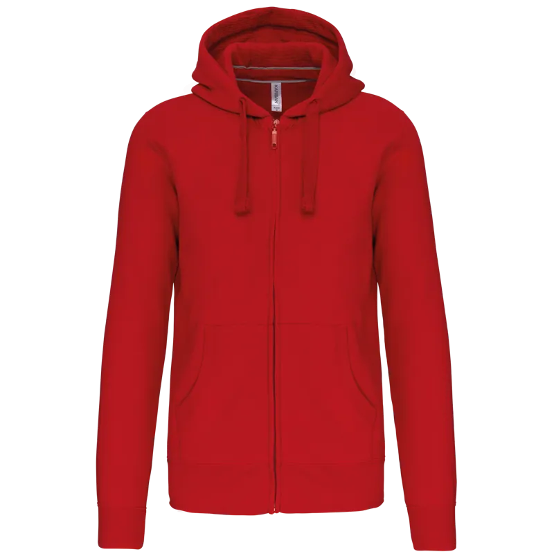 Hooded Sweater Met Rits in Red