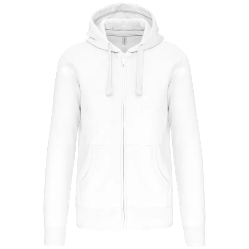 Hooded Sweater Met Rits in White