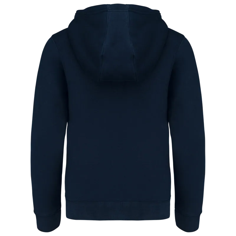 Kinder sweatvest met capuchon in Navy, achterkant