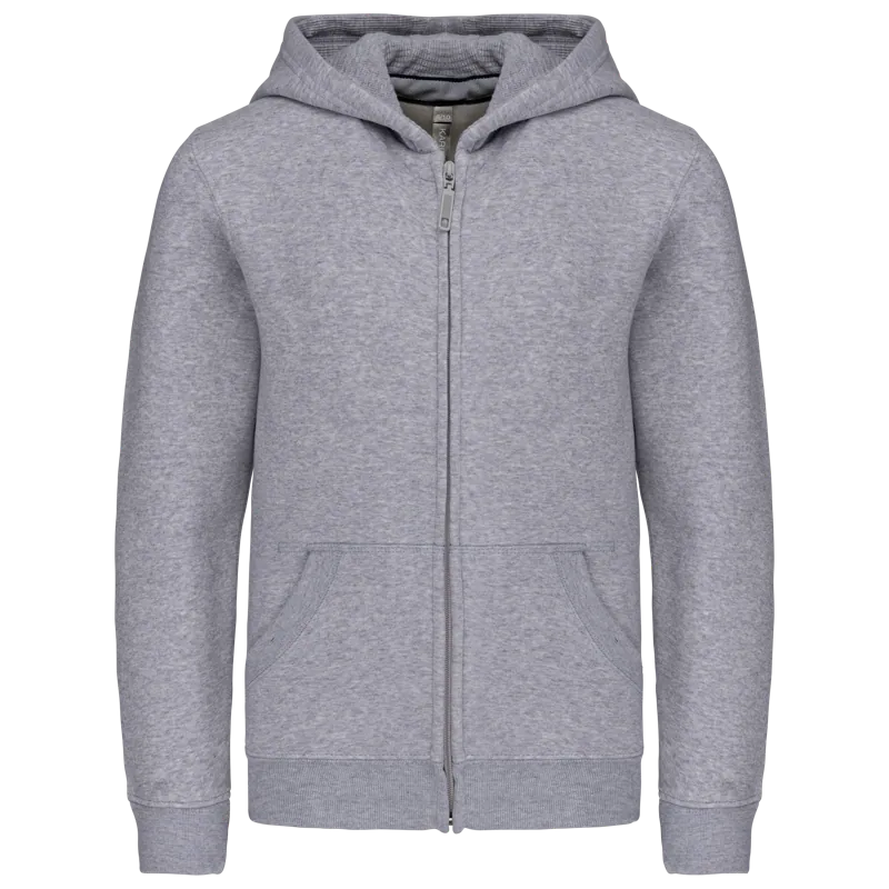 Kinder sweatvest met capuchon in Oxford Grey