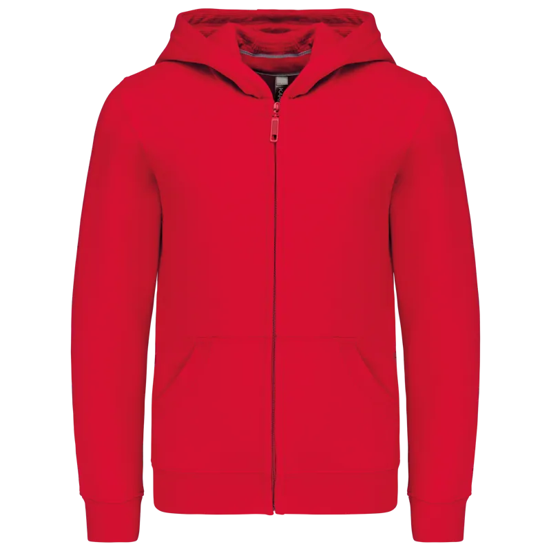 Kinder sweatvest met capuchon in Red