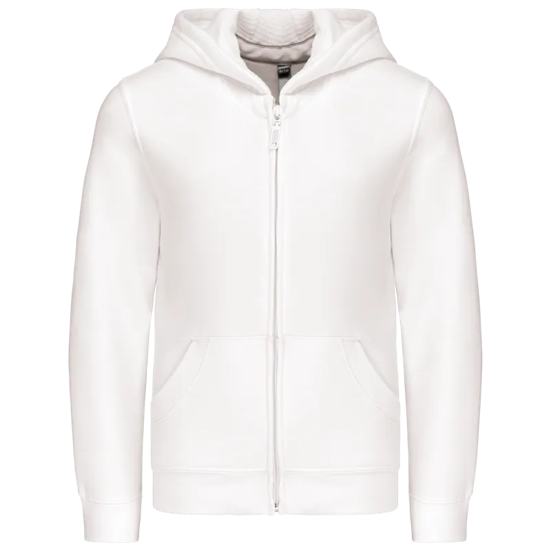 Kinder sweatvest met capuchon in White