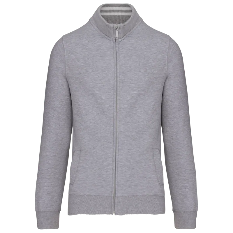 Herensweater met rits in Oxford Grey