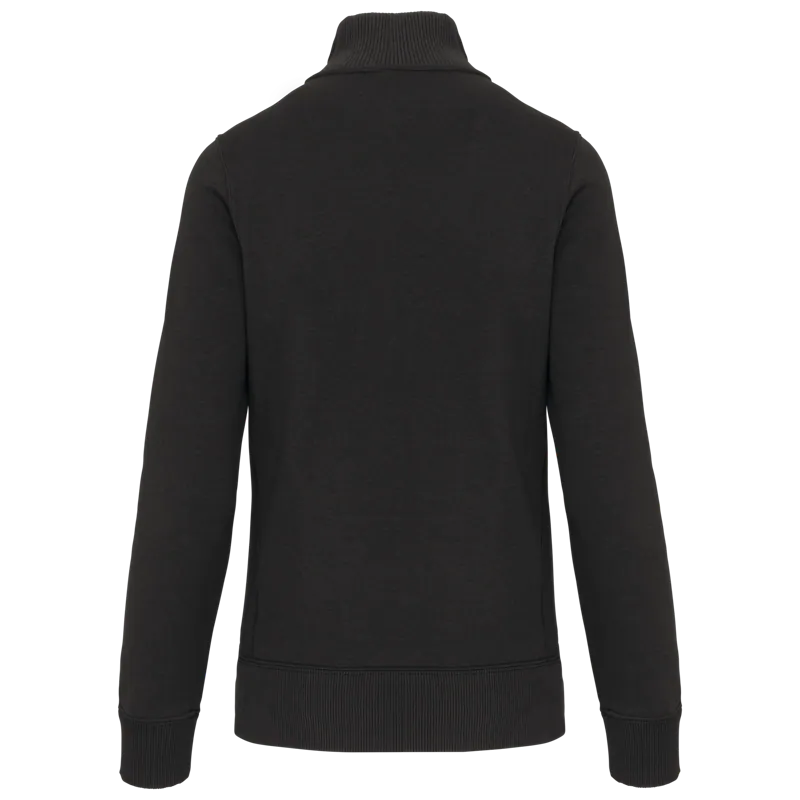 Damessweater met rits in Black, achterkant