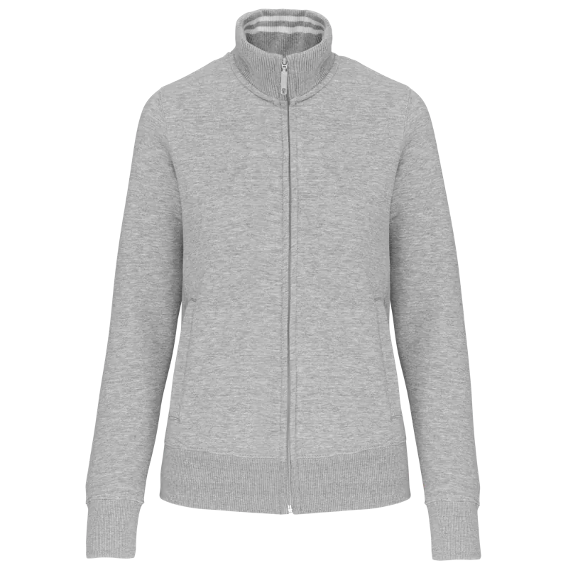 Damessweater met rits in Oxford Grey