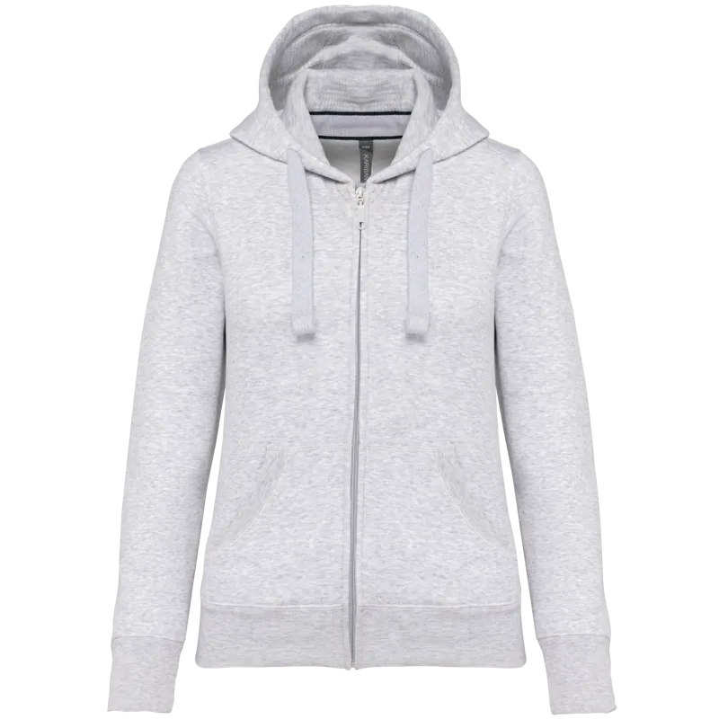 Damessweater met rits en capuchon in Ash Heather