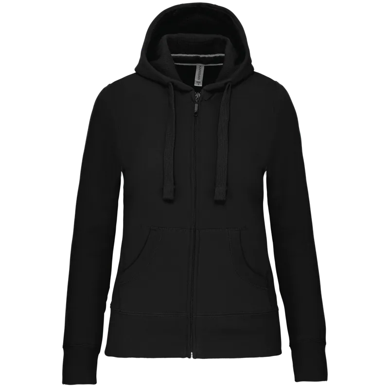 Damessweater met rits en capuchon in Black