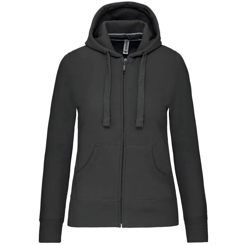 Damessweater met rits en capuchon in Dark Grey