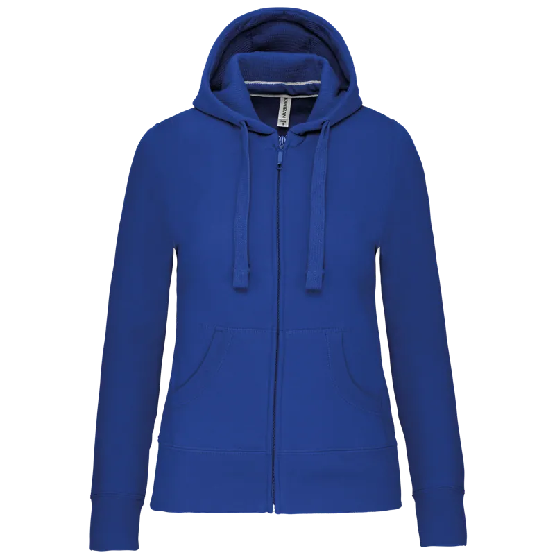 Damessweater met rits en capuchon in Light Royal Blue