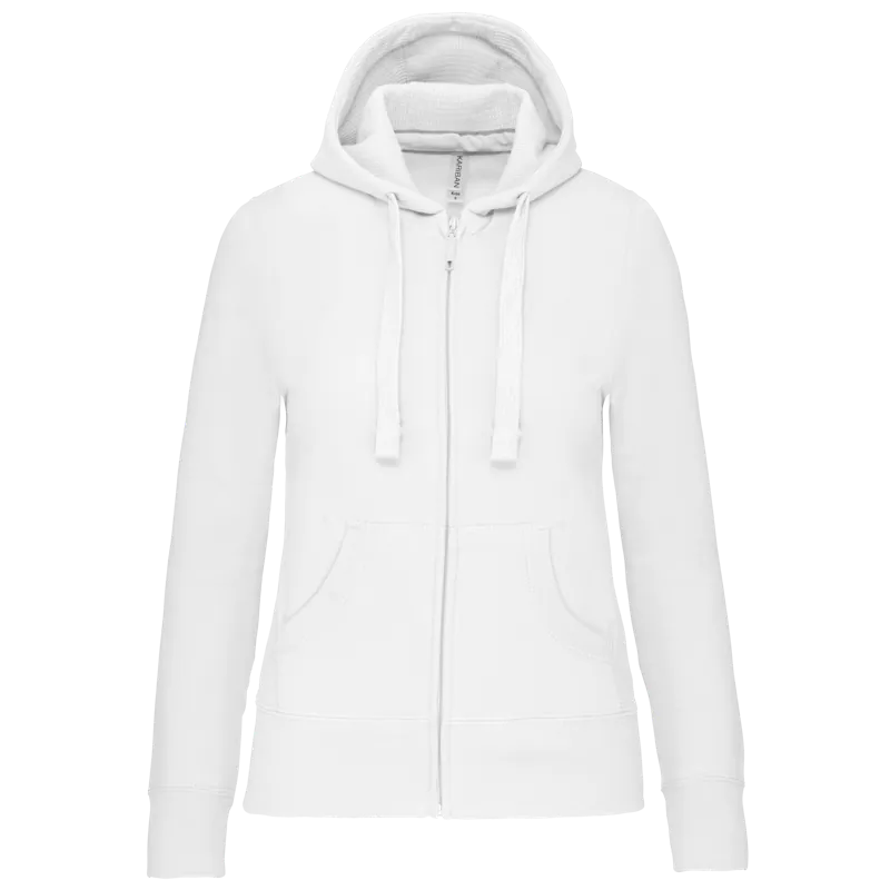 Damessweater met rits en capuchon in White