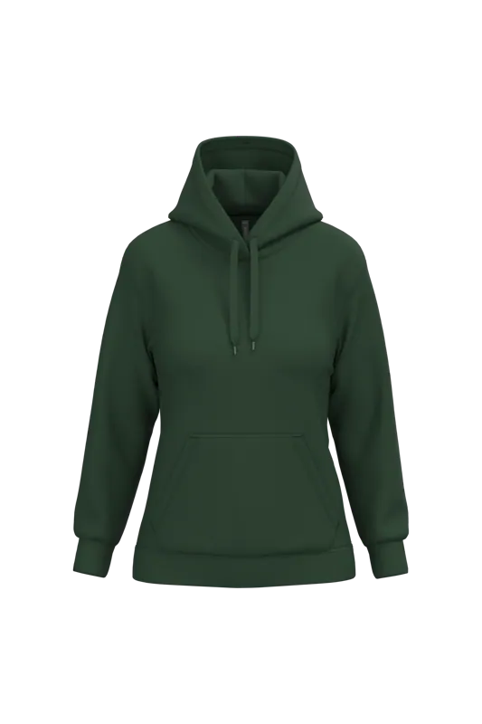 Eco damessweater met capuchon in Forest Green