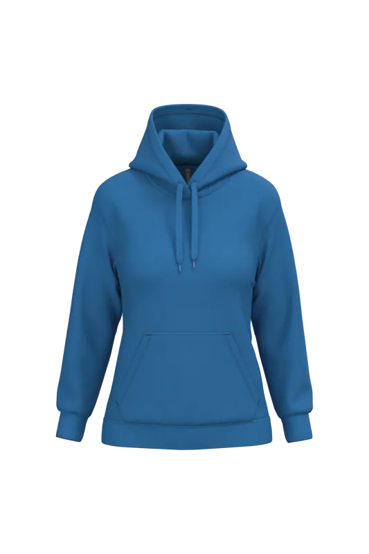 Eco damessweater met capuchon in Light Royal Blue