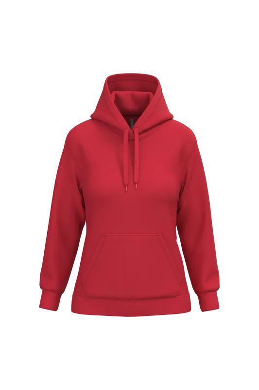 Eco damessweater met capuchon in Red