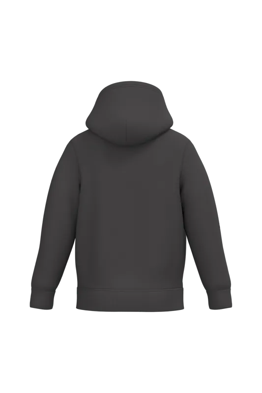 Kindersweater met capuchon in Dark Grey, achterkant