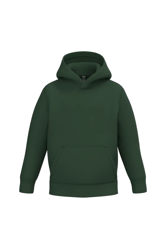 Kindersweater met capuchon in Forest Green