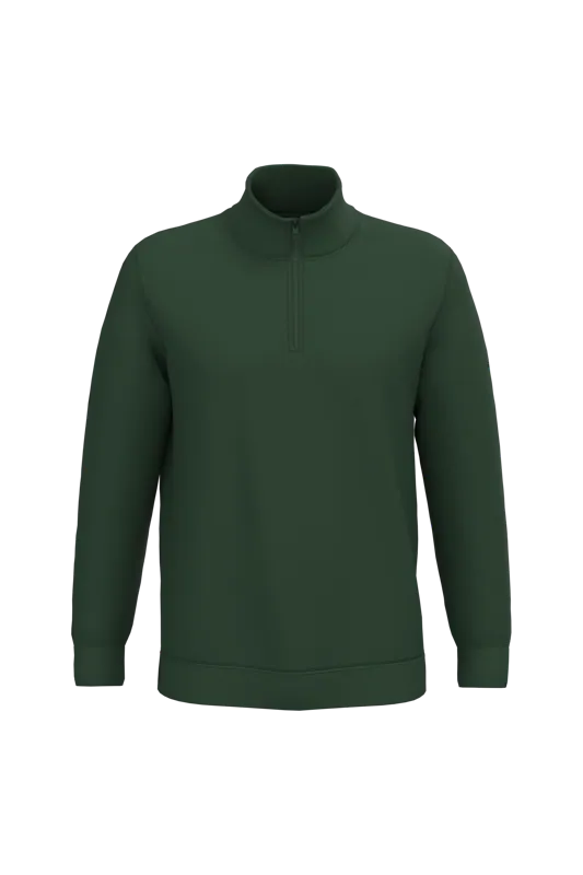 Sweater met ritskraag in Forest Green
