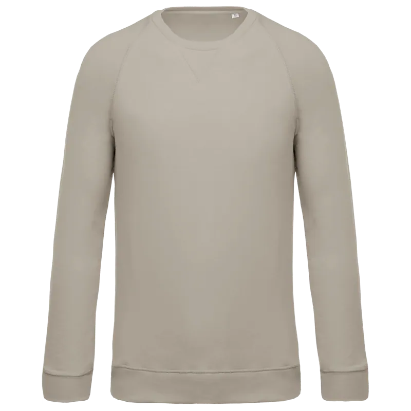 Herensweater BIO ronde hals raglanmouwen in Clay