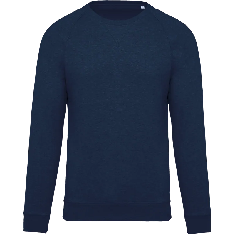 Herensweater BIO ronde hals raglanmouwen in French Navy Heather