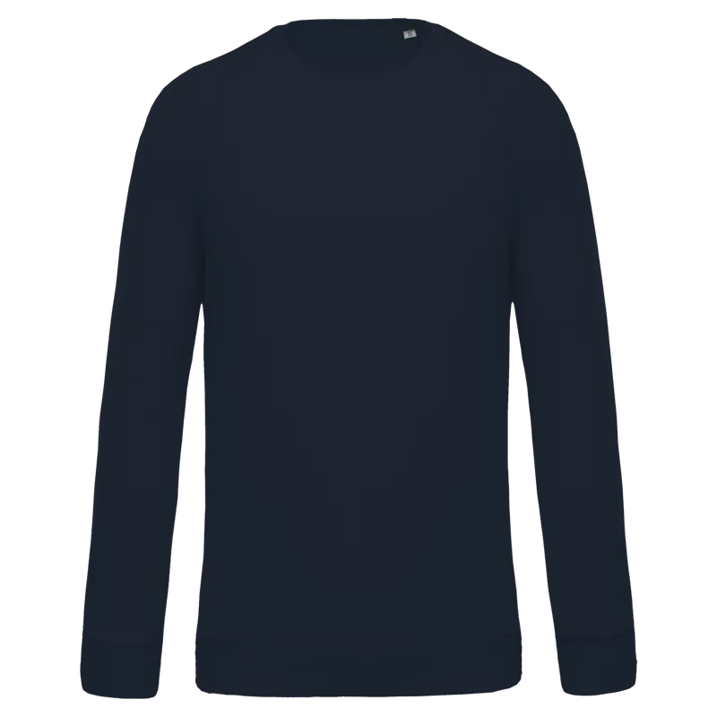 Herensweater BIO ronde hals raglanmouwen in Navy