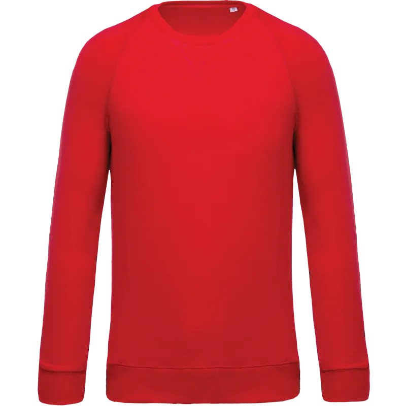 Herensweater BIO ronde hals raglanmouwen in Red