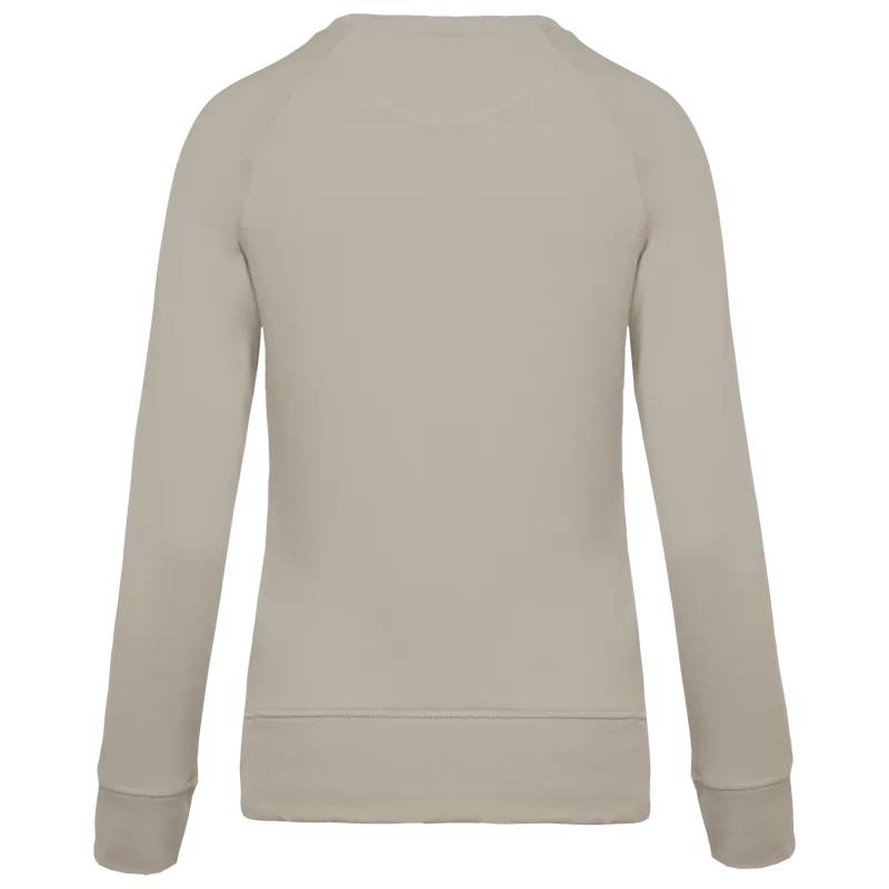 Damessweater BIO ronde hals raglanmouwen in Clay, achterkant