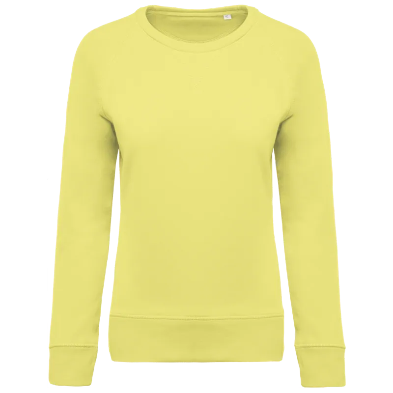 Damessweater BIO ronde hals raglanmouwen in Lemon Yellow