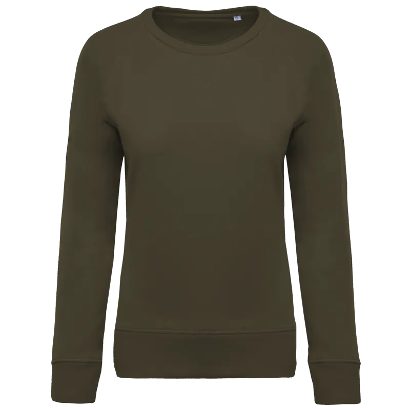 Damessweater BIO ronde hals raglanmouwen in Mossy Green