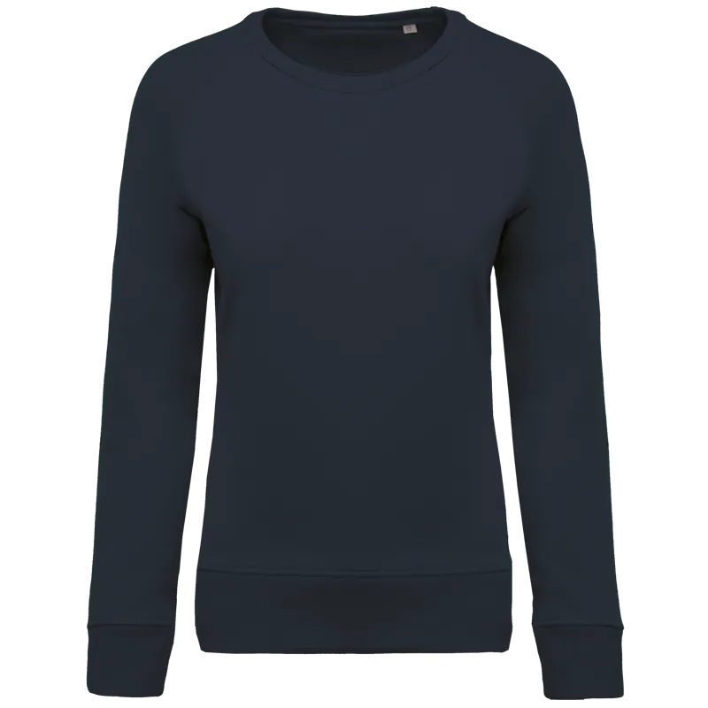 Damessweater BIO ronde hals raglanmouwen in Navy