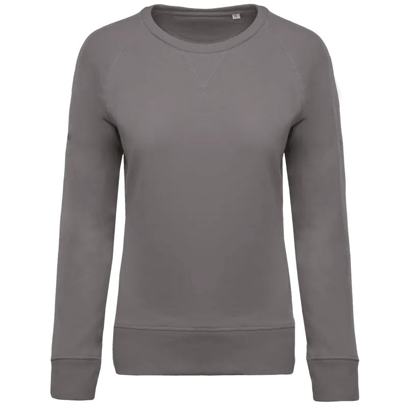 Damessweater BIO ronde hals raglanmouwen in Storm Grey