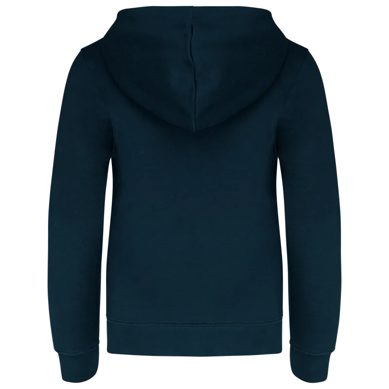 Kindersweatvest met capuchon in Navy / Fine Grey, achterkant