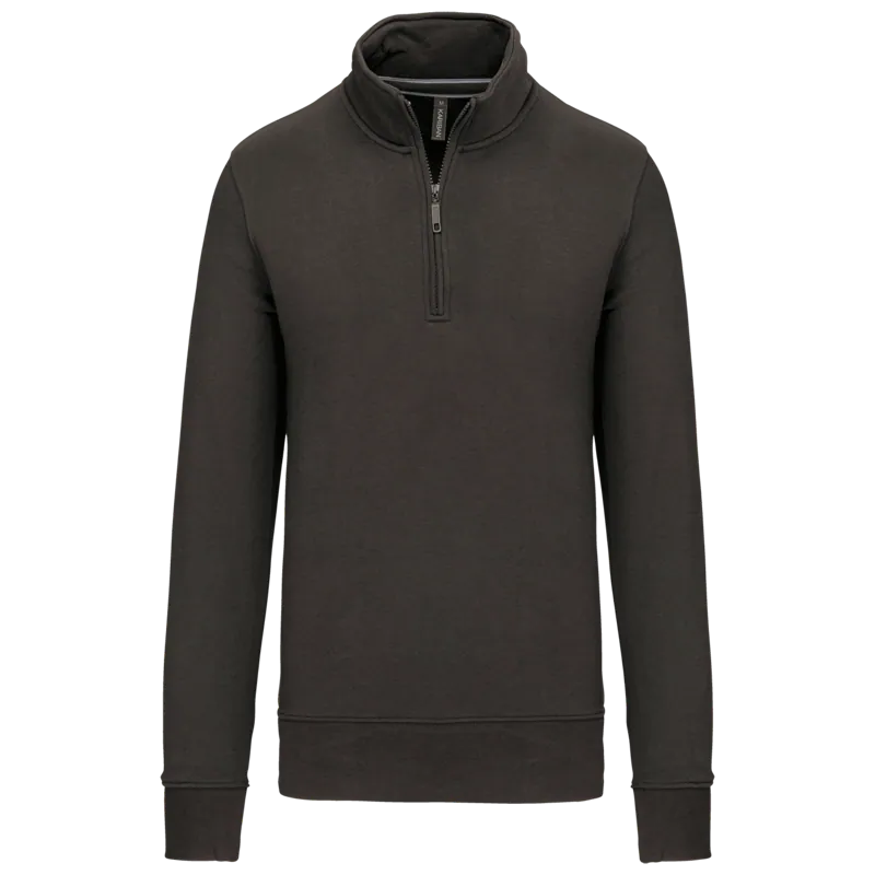 Sweater met ritskraag in Dark Grey
