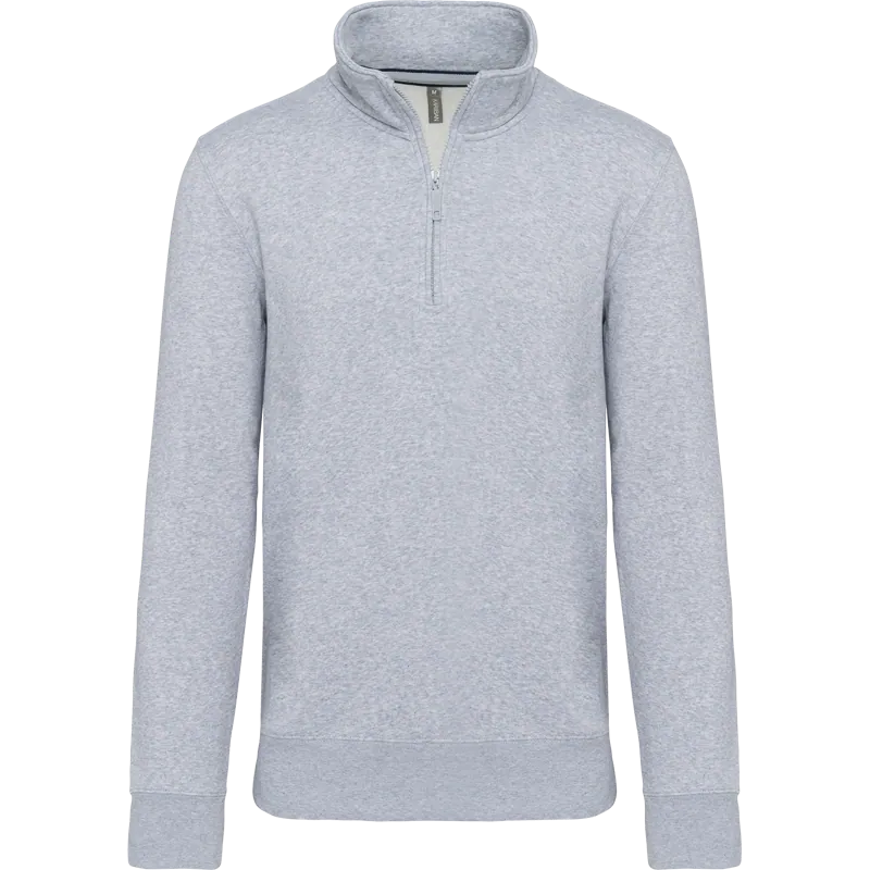 Sweater met ritskraag in Oxford Grey