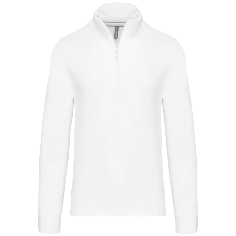 Sweater met ritskraag in White