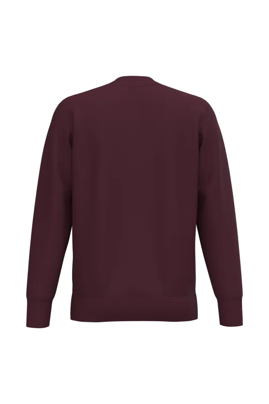 Sweater ronde hals in Wine, achterkant