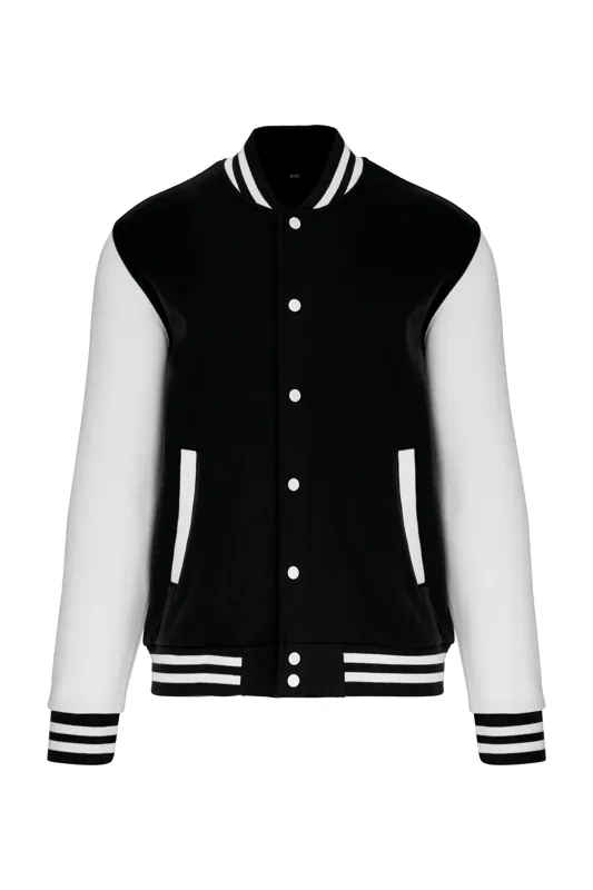 College jacket unisex in Black / White