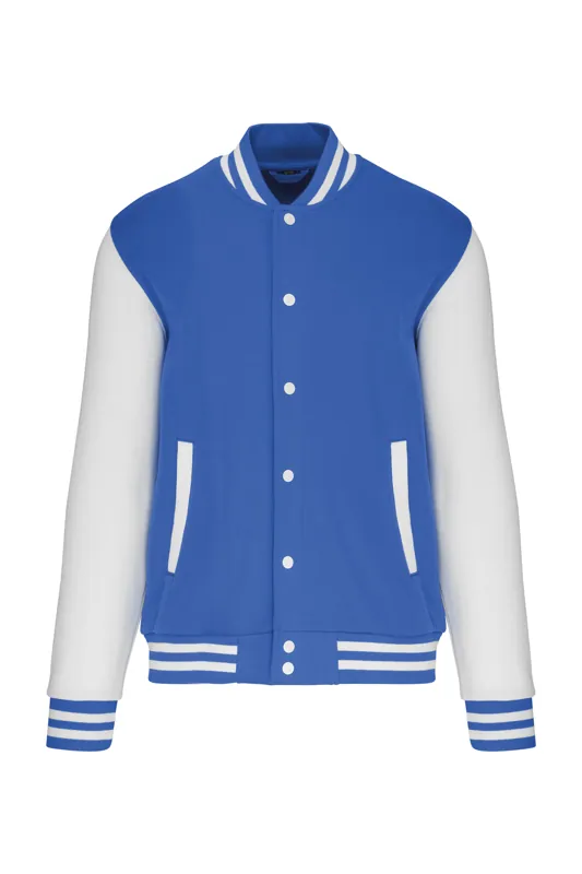 College jacket unisex in Light Royal Blue / White